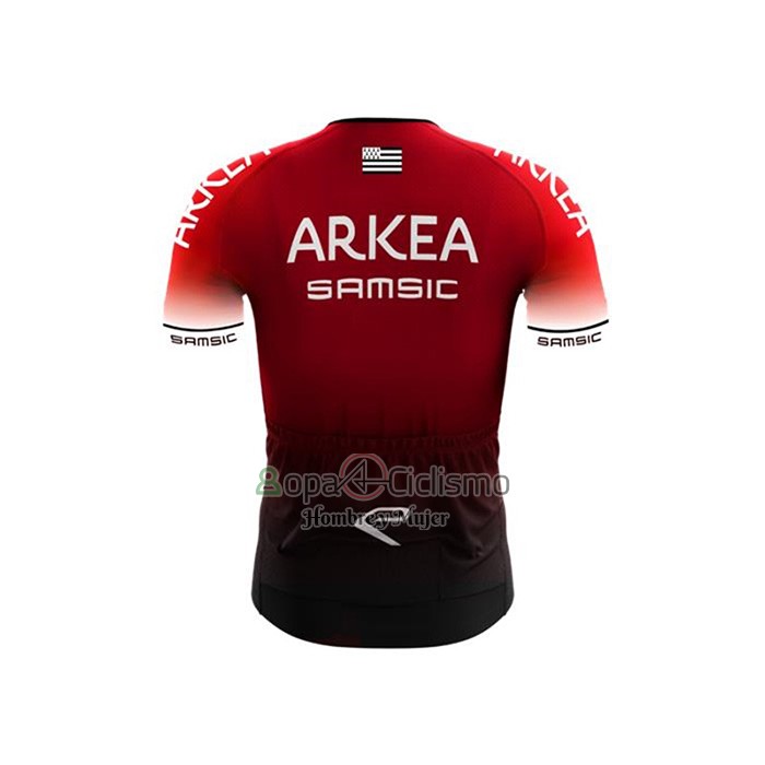 Arkea Samsic Ropa Ciclismo Culotte Corto 2020 Mangas Cortas Rojo Negro